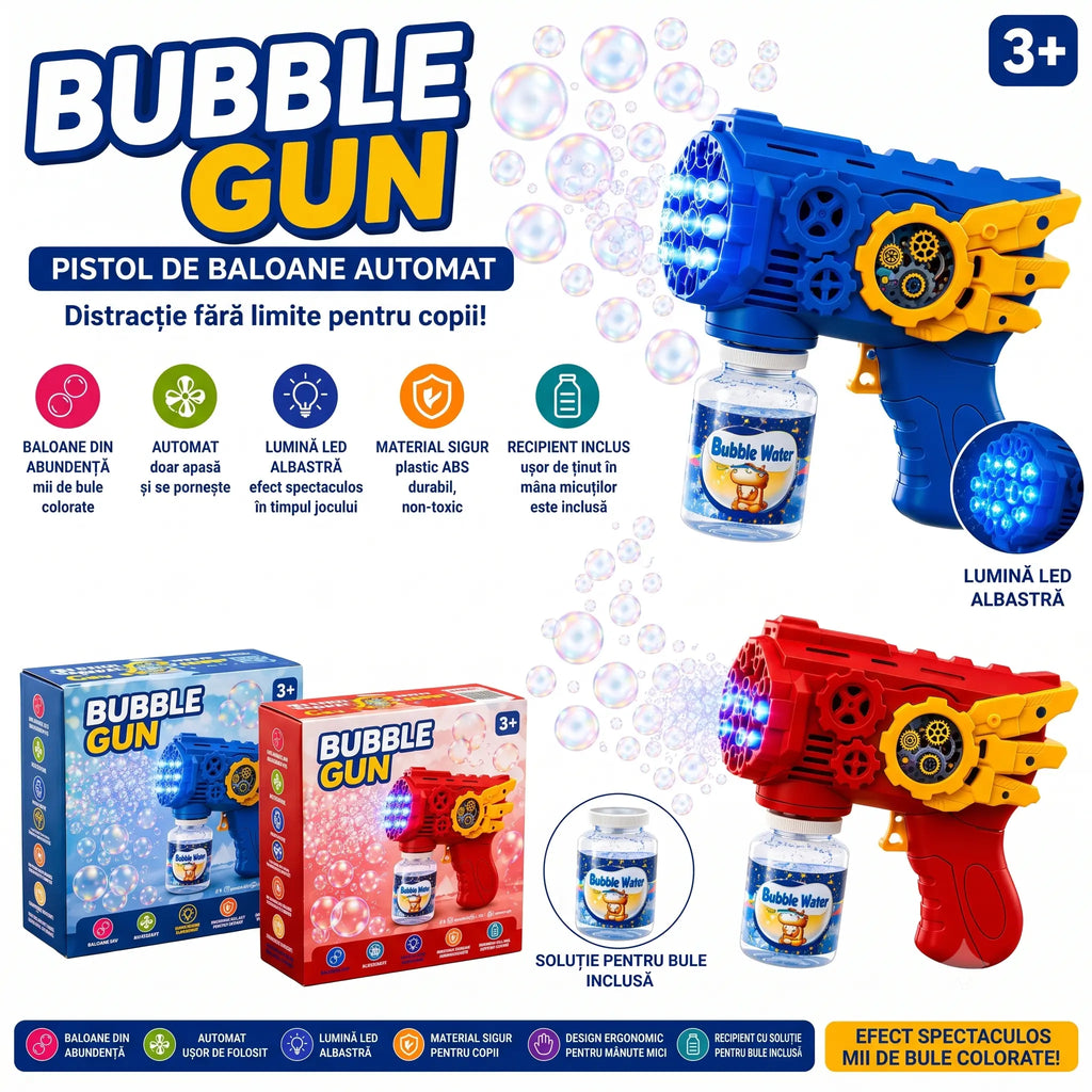 Bubble Gun™ - Pistol automat pentru baloane
