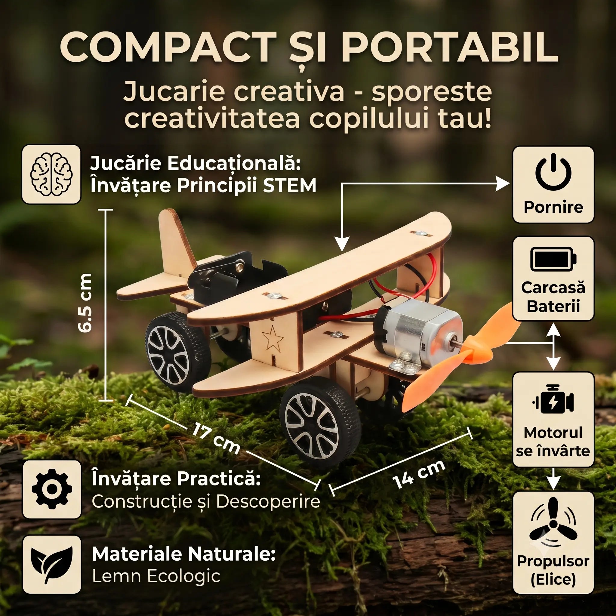 AeroCraft™ – Kit Creativ de Construcție și Știință pentru Copii