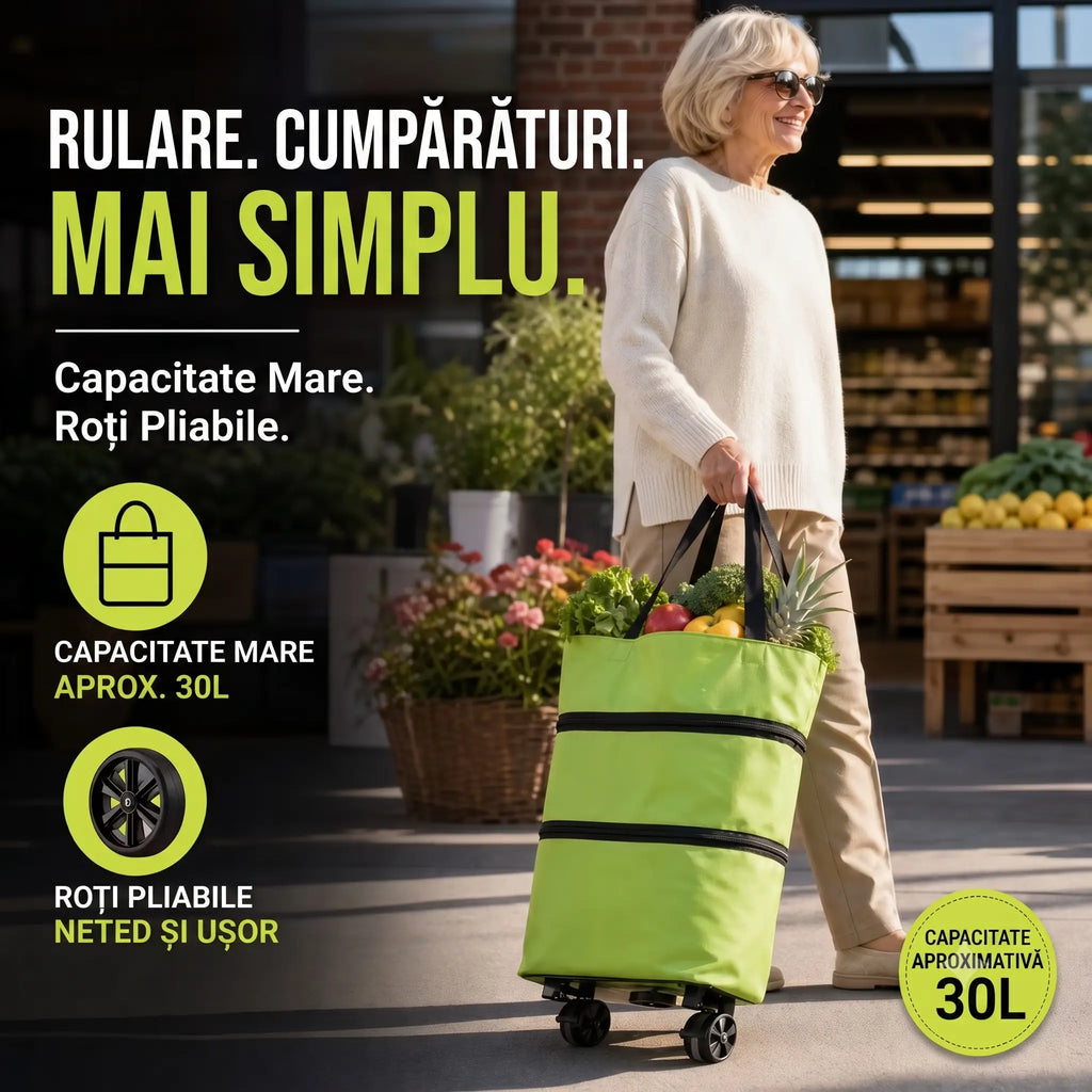 RollBag™ - Geanta 2 în 1 Pliabilă cu Roți