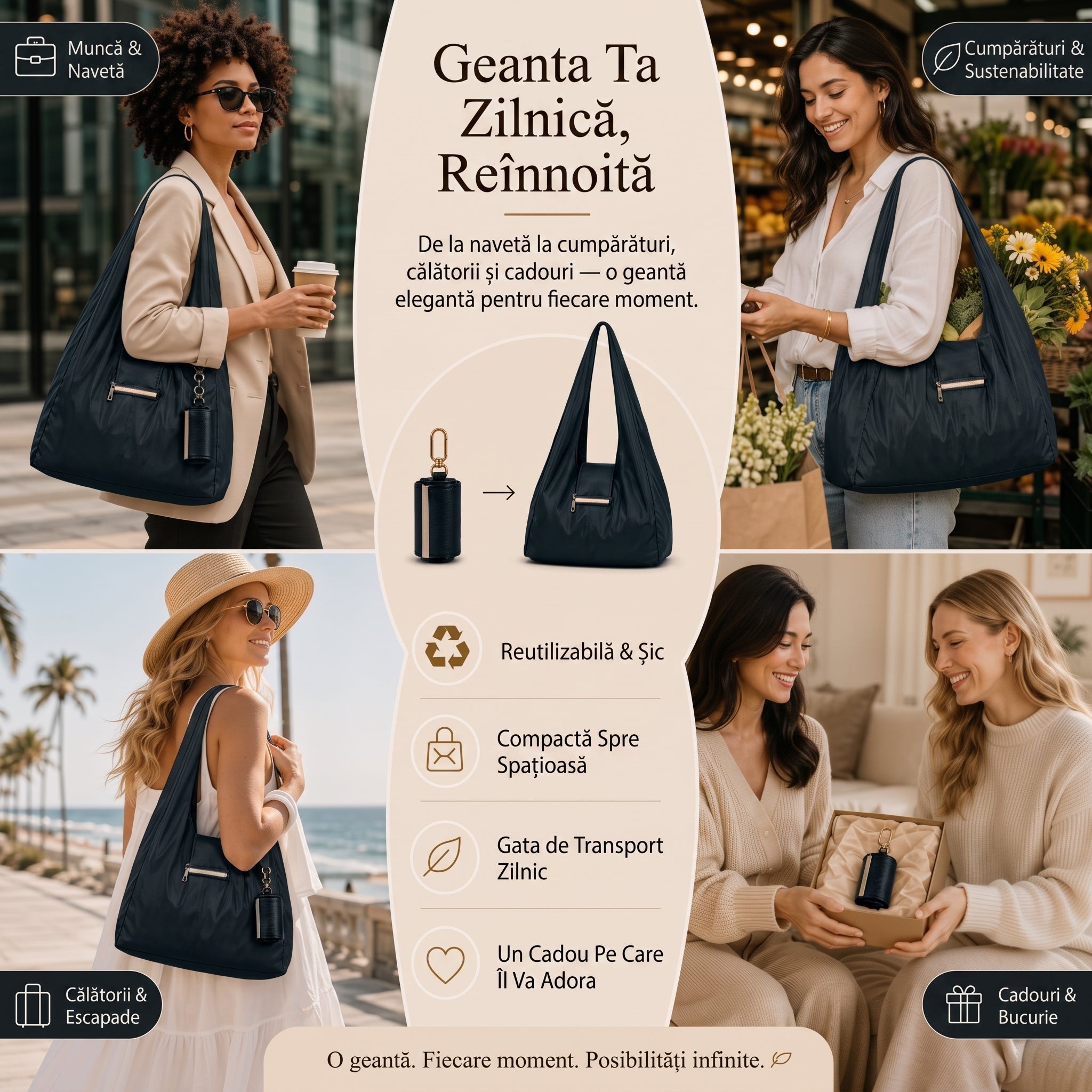 PocketBag™ - Geanta Pliabilă cu Prindere Tip Breloc
