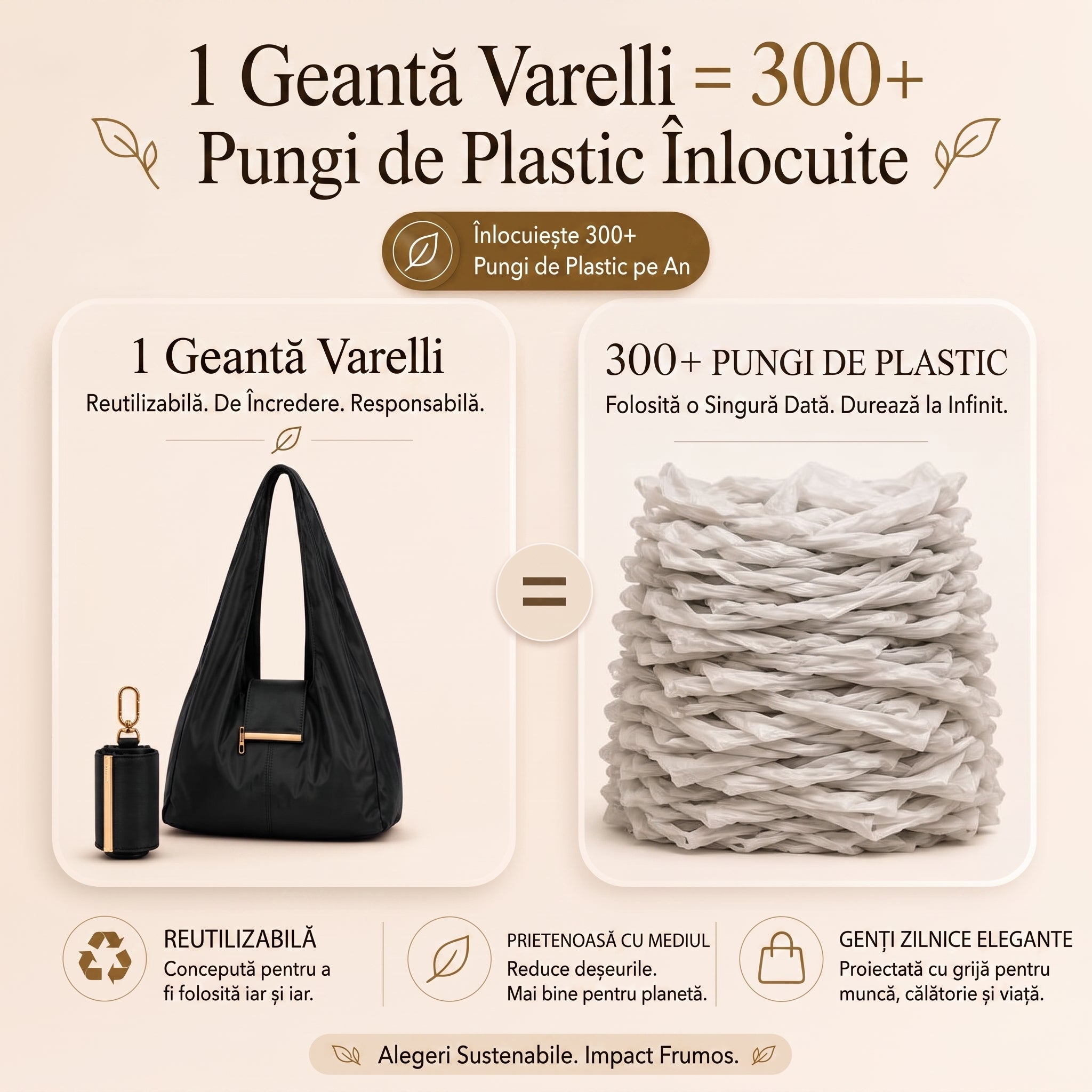 PocketBag™ - Geanta Pliabilă cu Prindere Tip Breloc