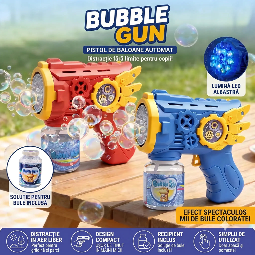 Bubble Gun™ - Pistol automat pentru baloane