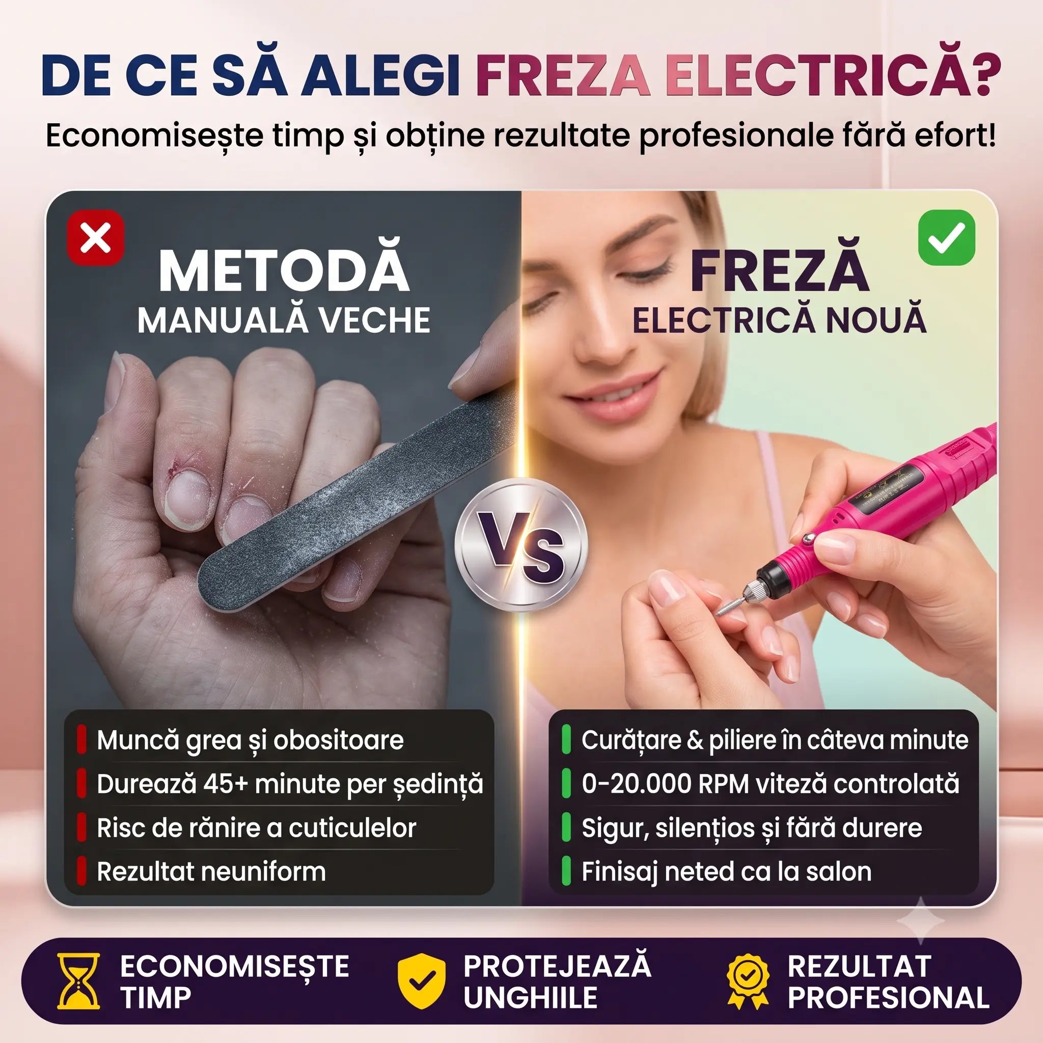 EasyNail™ - Freză electrică pentru unghii