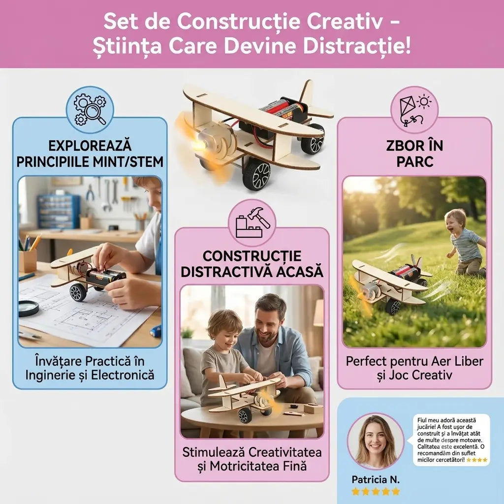 AeroCraft™ – Kit Creativ de Construcție și Știință pentru Copii