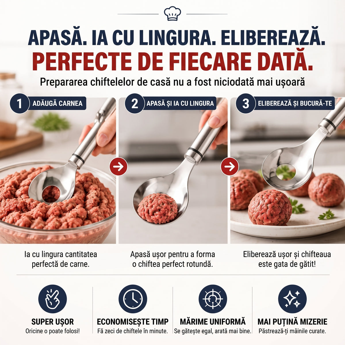 ChefBall™ – Forma perfectă de fiecare dată, zero efort în bucătărie