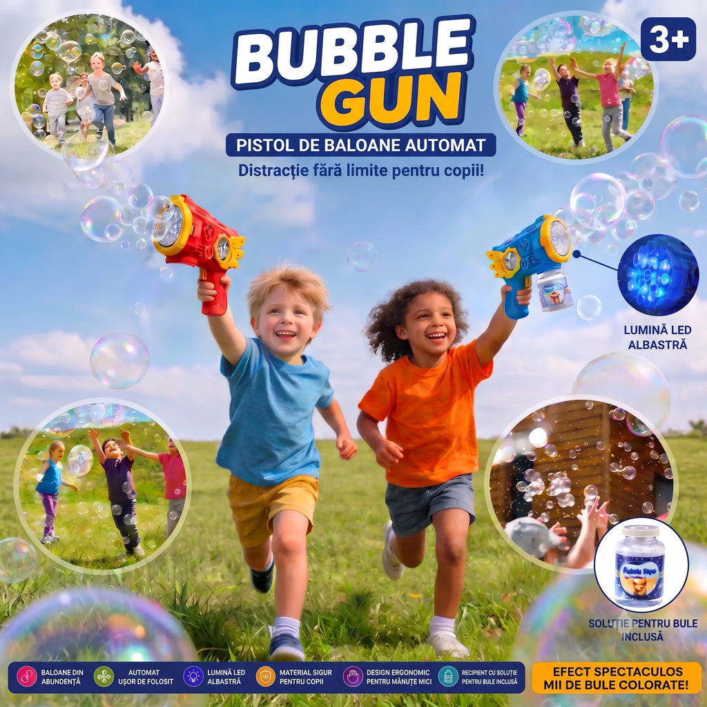 Bubble Gun™ - Pistol automat pentru baloane