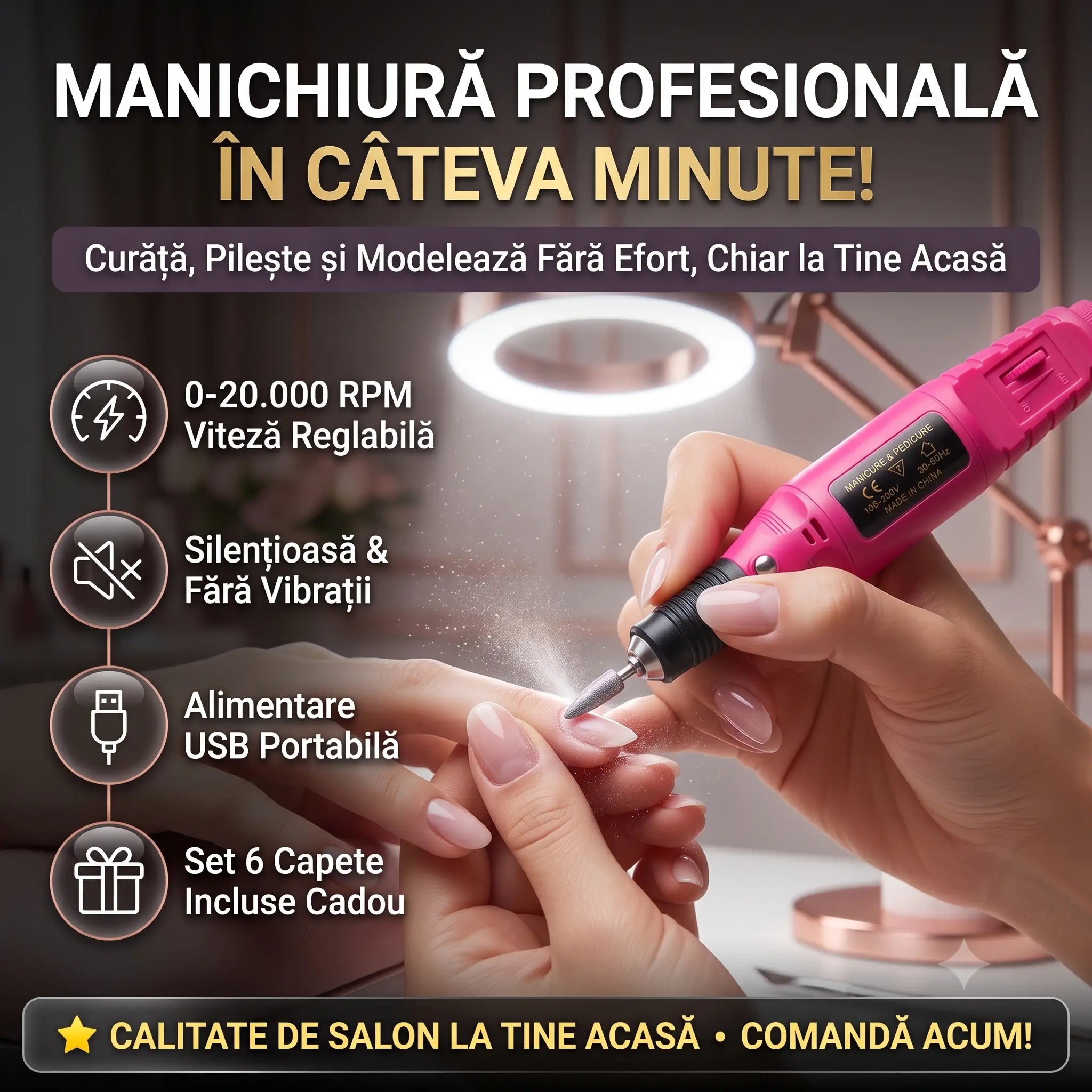 EasyNail™ - Freză electrică pentru unghii