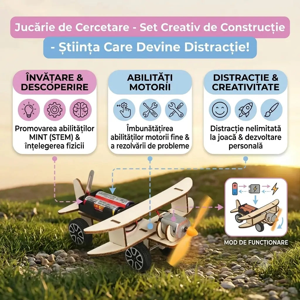 AeroCraft™ – Kit Creativ de Construcție și Știință pentru Copii