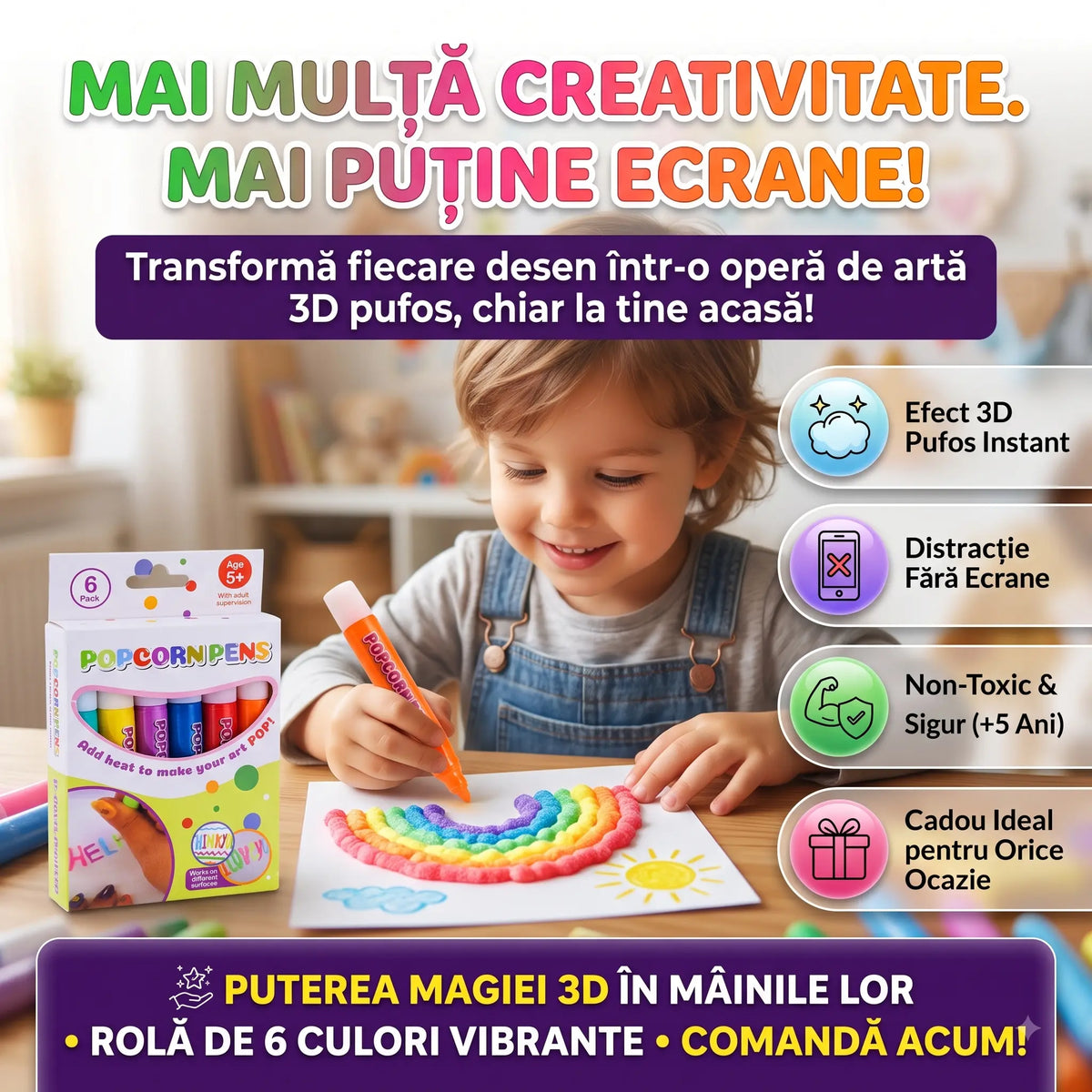 MagicPop™ – Carioci 3D Pufose pentru Copii