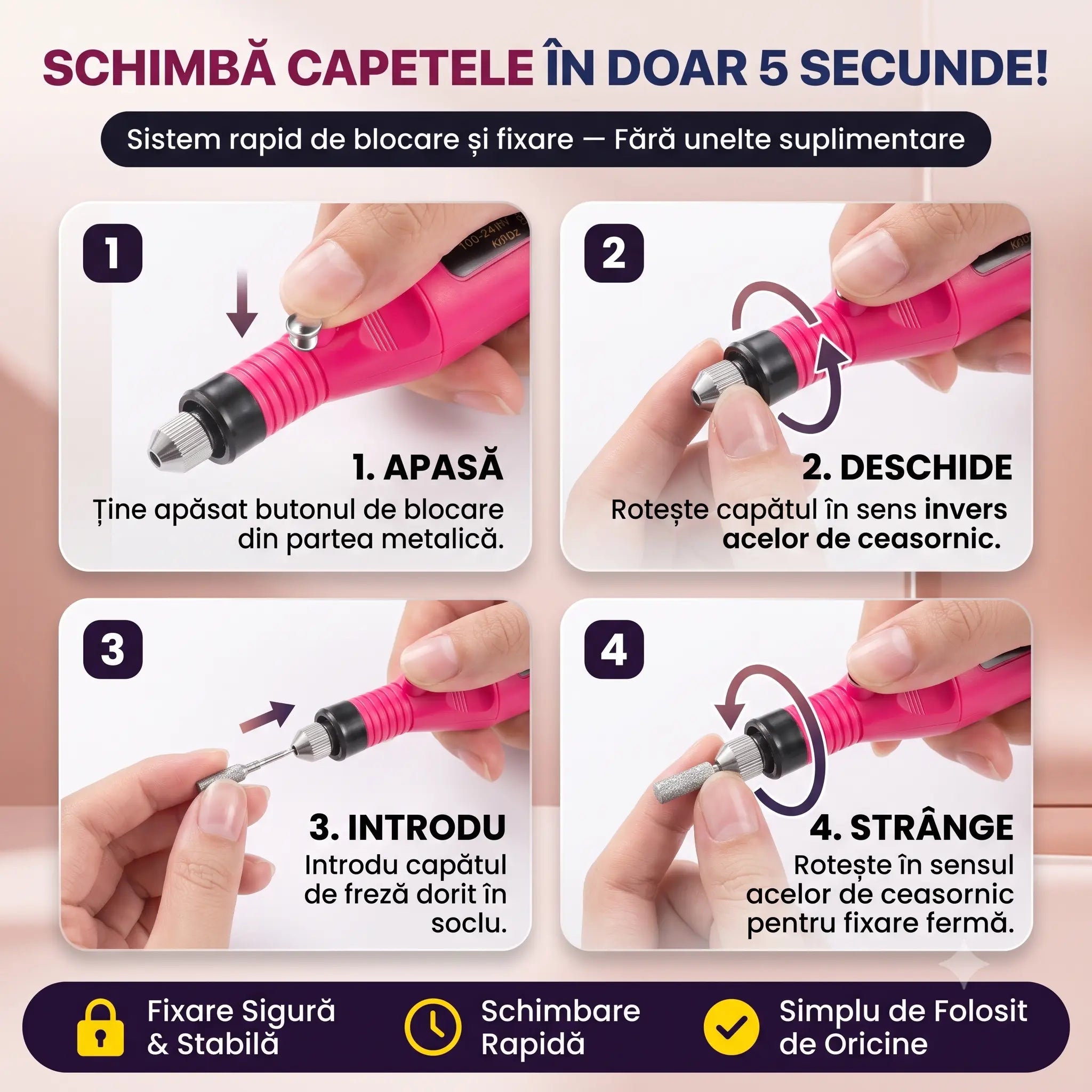 EasyNail™ - Freză electrică pentru unghii