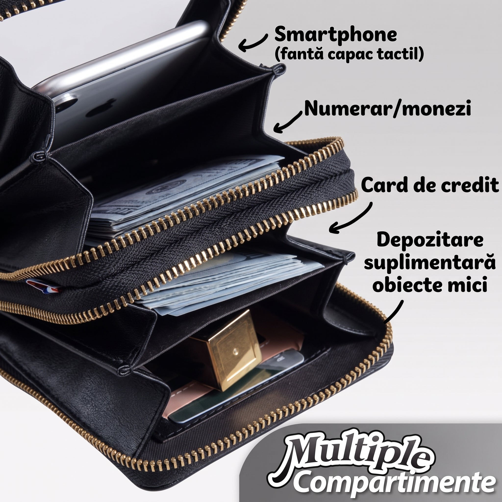 SafeCarry™ – Geanta antifurt cu buzunar tactil