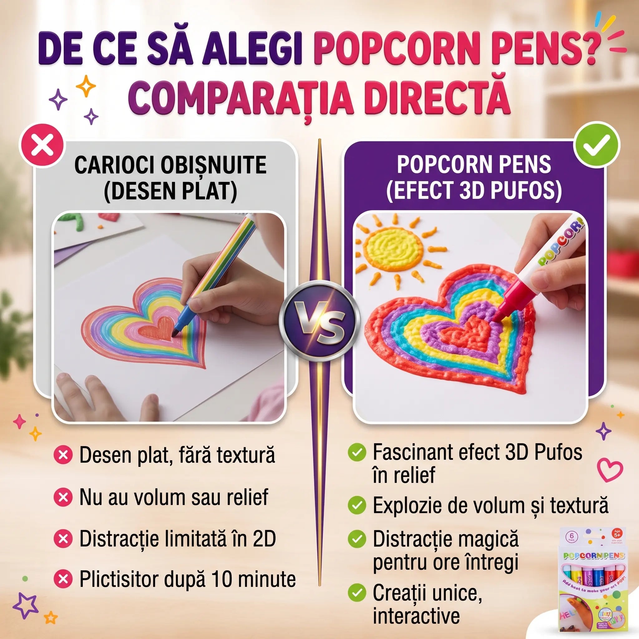 MagicPop™ – Carioci 3D Pufose pentru Copii